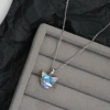 Silver Planet Cat Ear Iride Stone necklace, a unique and dreamy atmosphere for women, a sweet and cool collarbone chain necklace for girls Item Picture